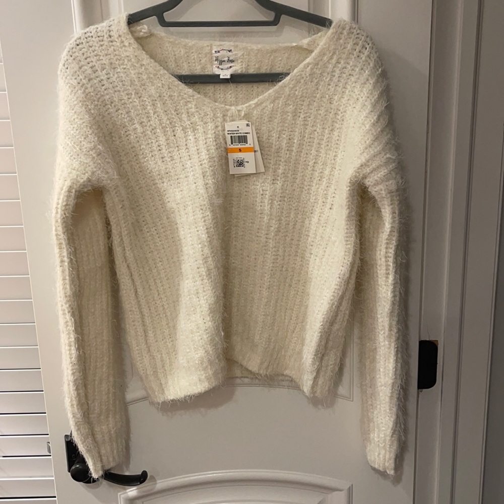 Fuzzy white sweater